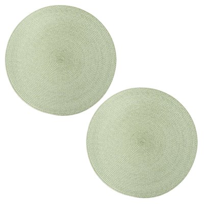 Lot de 2 sets de table Tressés Ronds - Diam. 38 cm - Noir SECRET DE GOURMET