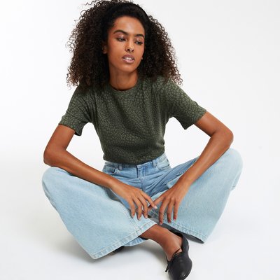 T-shirt col rond manches courtes imprimé LA REDOUTE COLLECTIONS
