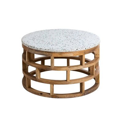 Table basse en bois de manguier et terrazzo  AMBRINE MADE IN MEUBLES 