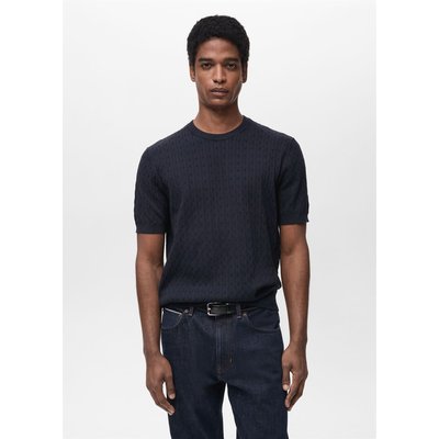 T-shirt maille fine torsadée MANGO MAN