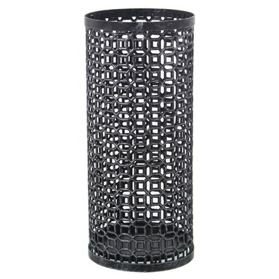 Porte parapluie rond en métal ajouré gris - 20x45cm WADIGA