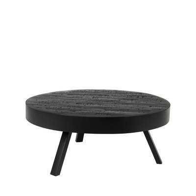 Table basse ronde ø74 cm en teck recyclé Large - SURI DRAWER