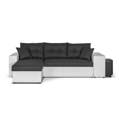 Canapé d'Angle Convertible en Simili/Tissu 4 places - CALIFORNIA LISA DESIGN