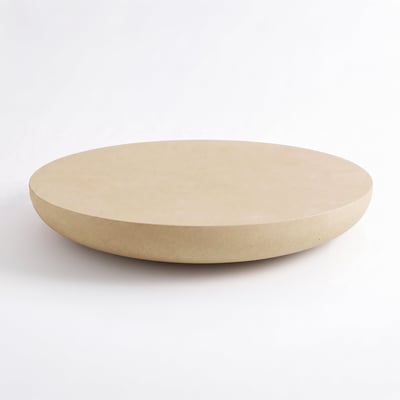 Table basse ronde en fibre d'argile effet béton D100 cm - MILOS MAISON PAVANE
