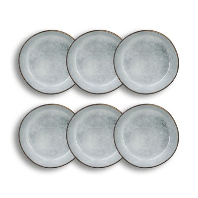 Lot de 6 assiettes coupes en grès 20cm, ARONAL OGO LIVING