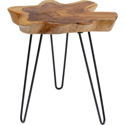 Table d'appoint en teck et acier, ASPEN KARE DESIGN