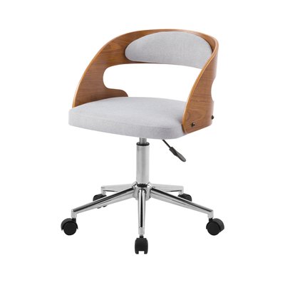 Chaise de bureau pivotante et réglable en bois et tissu (à l'unité) - LOUIS RENDEZ-VOUS DÉCO