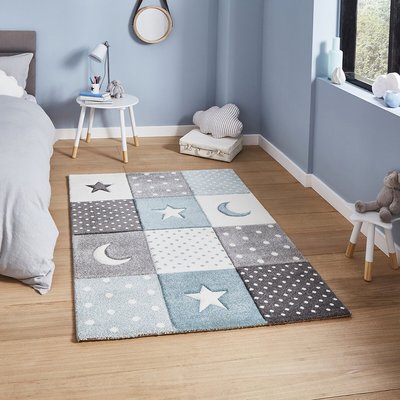 Kids Spots, Moons and Stars Patchwork Patterned Rug SO'HOME