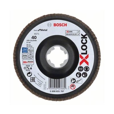 Disque Abrasif À Lamelles Xlock Bb G40 X571, Ø125 Mm BOSCH