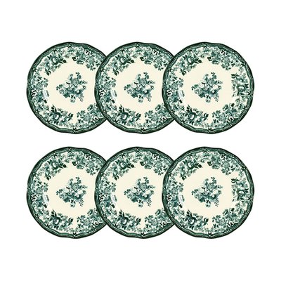 Lot de 6 assiettes à dessert en grès 20cm, FAUSTINE NOVASTYL