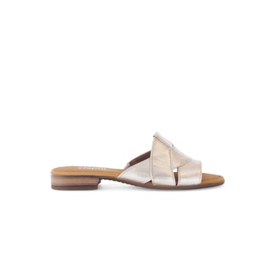 Mules en cuir lisse à talon décroché GABOR