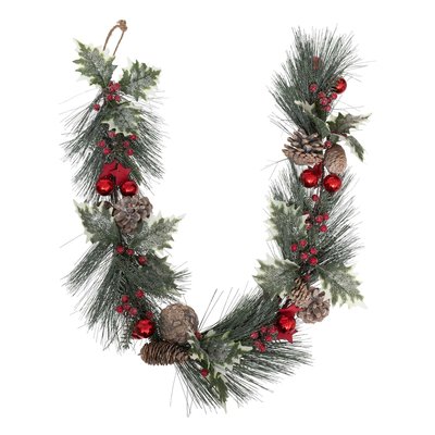 Guirlande de Noël pommes de pin et boules de Noël ATMOSPHERA