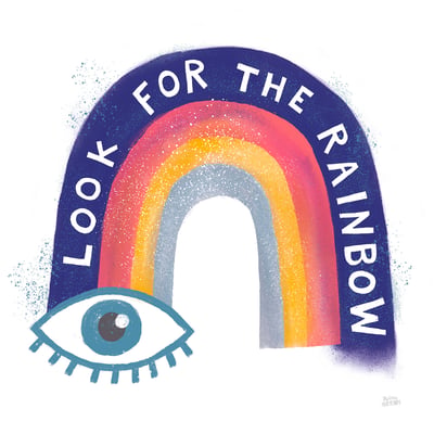 Tableau abstrait Look For the Rainbow HEXOA