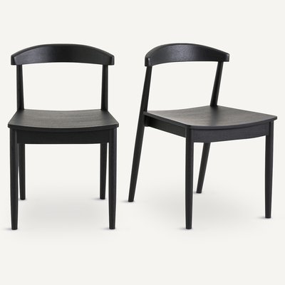 Lot de 2 chaises chêne teinté noir, Galb AM.PM