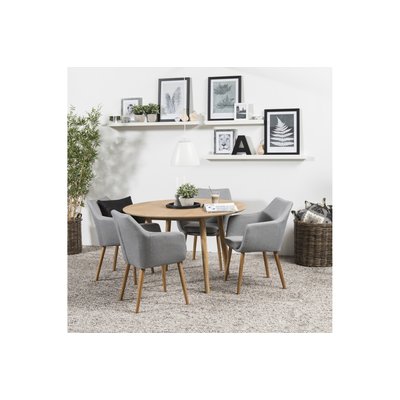 Table ronde en bois clair L120 - NOGANA HELLIN, DEPUIS 1862