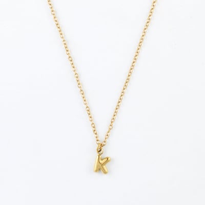 Collier à pendentif lettre K acier inoxydable BALABOOSTE