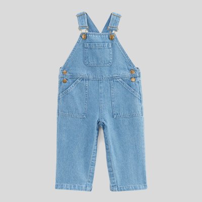 Salopette longue unie en denim en coton BOUT'CHOU