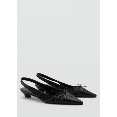 Chaussures talon froncé nœud MANGO