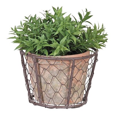 Cache pot métal et pot en terre cuite ESSCHERT DESIGN