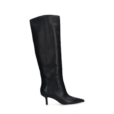 Bottes hautes en cuir à talon aiguille SACHA
