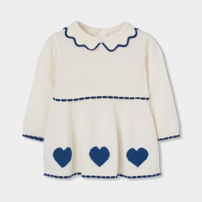 Robe bébé en maille avec coeurs BOBOLI