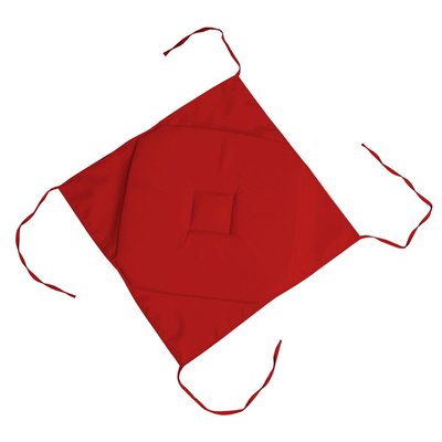 Coussin galette de chaise 4 rabats rouge 40x40cm EDEN