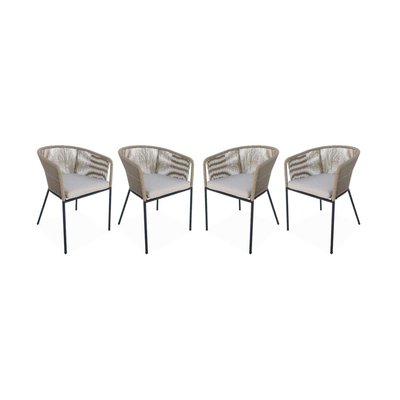 Fauteuil de jardin acier galvanisé et cordes (lot de 4) SANTOS SWEEEK