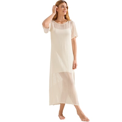 Robe longue de plage manches courtes MALAGA LISCA