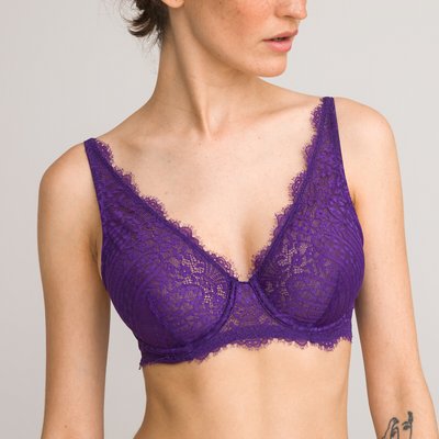 Eyelash Lace Halterneck Bra LA REDOUTE COLLECTIONS