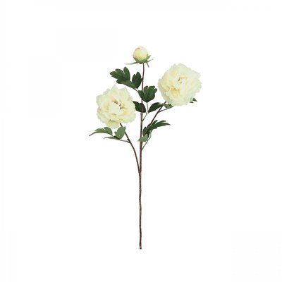 Pivoine artificielle en tige blanche 70cm lot de 4 LIGNE DECO