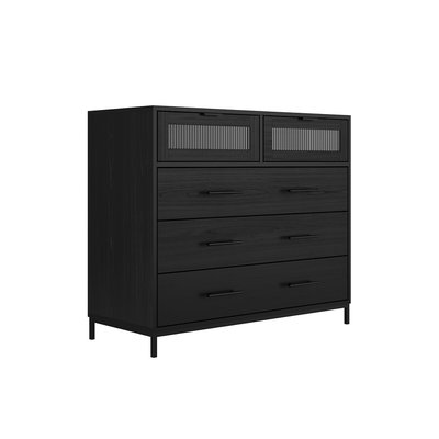 Edris Industrial Reeded 1 Drawer Bedside Cabinet SO'HOME