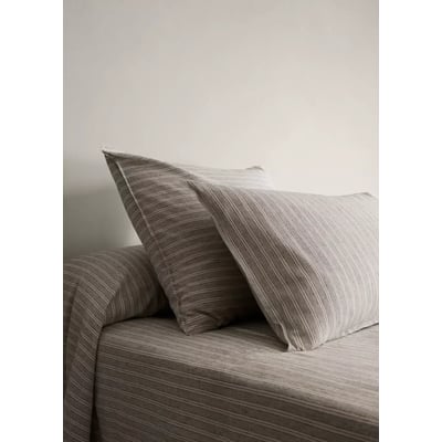 Taie d’oreiller lin coton à rayures 45x110 cm MANGO HOME