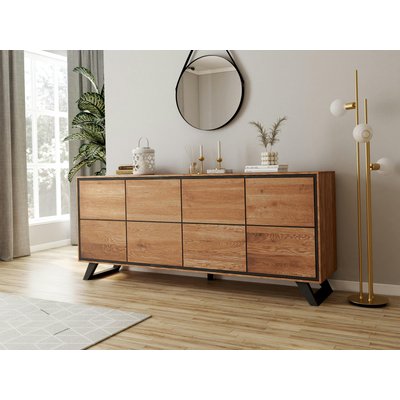 Buffet enfilade bois de chêne huilé 4 portes PALERME PIER IMPORT