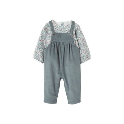 Ensemble blouse et salopette velours bébé VERTBAUDET