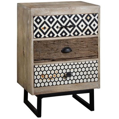 Table de nuit en manguier Zigzag AUBRY GASPARD