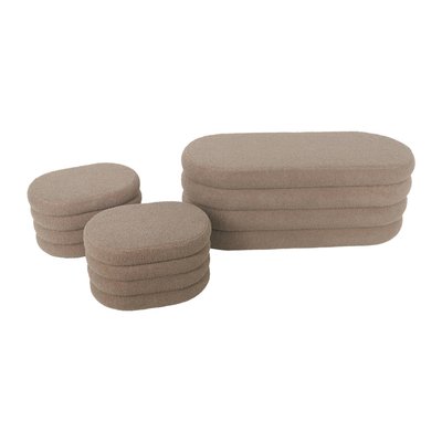 Banc coffre avec 2 poufs de rangement bouclette SNOW SWEEEK