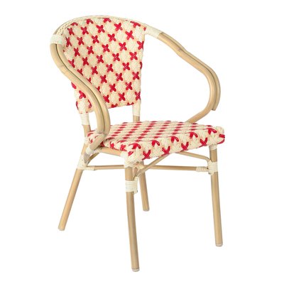Chaise de terrasse bistrot parisien en aluminium et rotin synthétique, MADELEINE OVIALA