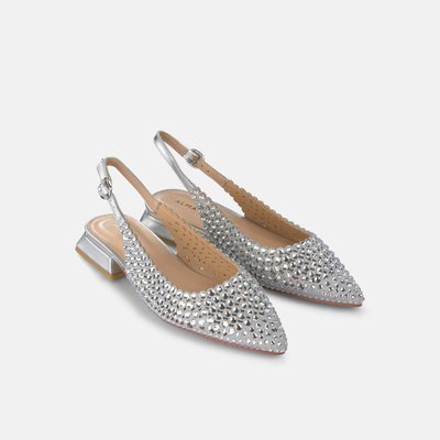 Chaussures plates à bout pointu avec strass ALMA EN PENA