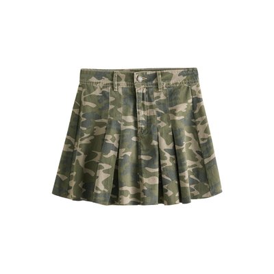 Jupe courte plissée en jean NEXT