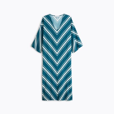 Robe longue col v en toile de ramie viscose, AMBRE LAURENCE TAVERNIER