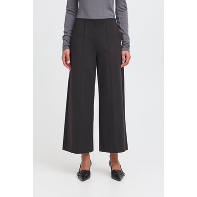 Pantalon cropped à jambes larges, taille haute ICHI