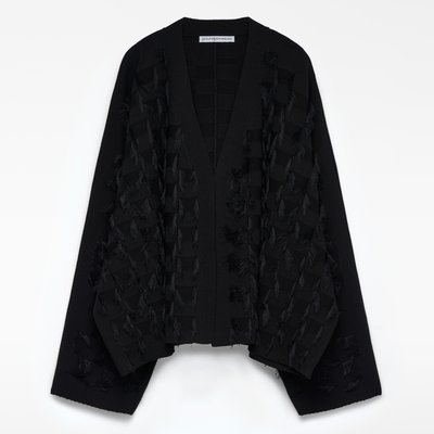 Veste kimono en maille à franges ADOLFO DOMINGUEZ