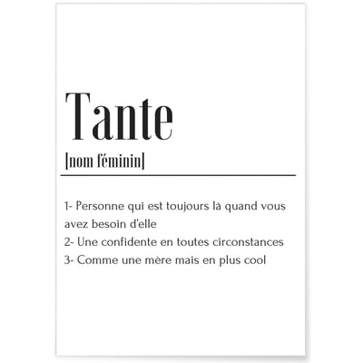 Affiche Définition Tante L'AFFICHERIE