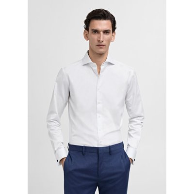 Chemise costume slim-fit tissu twill boutons de manchette MANGO MAN
