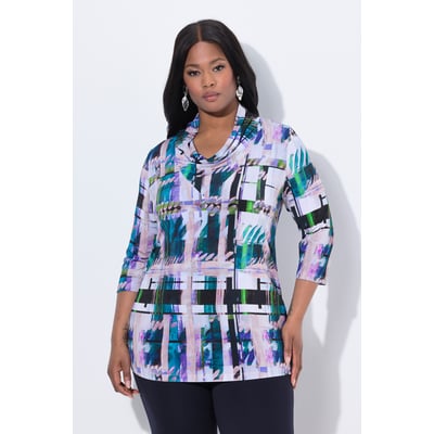 T-shirt en tissu fluide à col bénitier et ULLA POPKEN