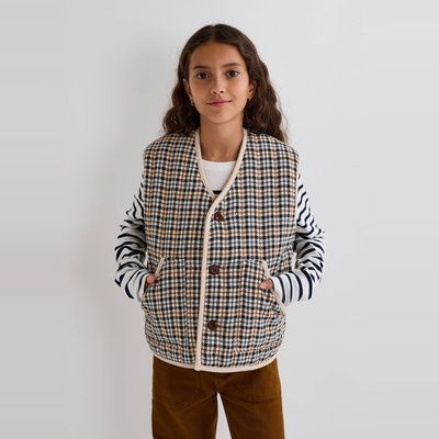 Cardigan sans manche à carreau doublée MONOPRIX
