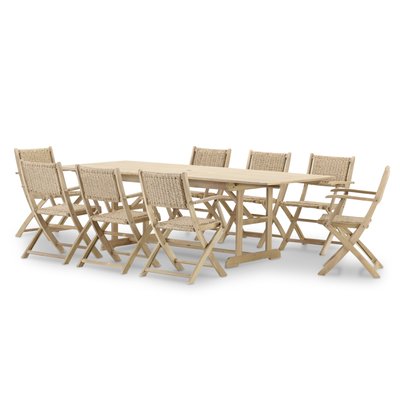 Salon de jardin, 8 chaises, JAVA L. & SERENA DEFORA HOME