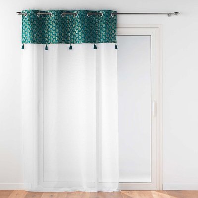Voilage à œillets  Sable Top Velours Pompons Evie DECORATIE