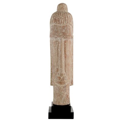 Mango Wood White Brushed Finish Buddha Head SO'HOME
