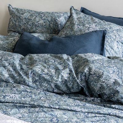 Drap plat en percale de coton, BRUME BLANC CERISE